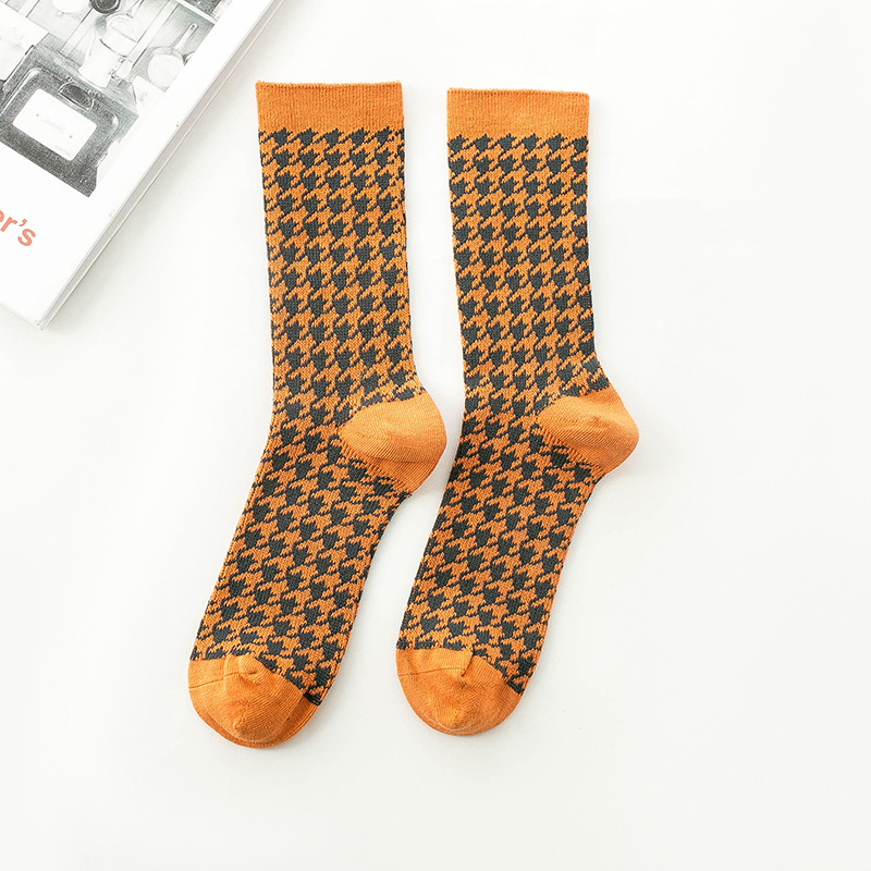 Nordic Retro British Style Slouch Socks Autumn Winter Thick Cotton Socks Dual Needle Boneless Socks